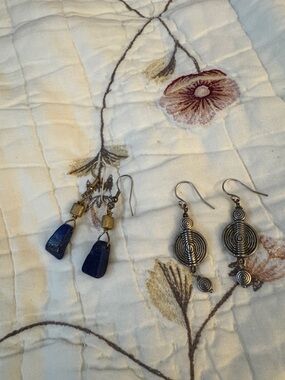 Handmade Blue Stone Drop Earrings — Lightweight Women’s Jewelry